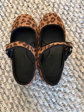 Cat & Jack Leopard Print Mary Jane Shoes - Brown & Black